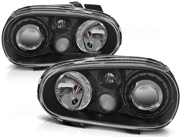 Phares Avant Angel Eyes Volkswagen Polo 9N3 04.05-09 Noir